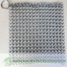 Alibaba china fornecedor de ferro fundido de aço limpo XL 7 * 8 polegadas chainmail scrubber / keychain